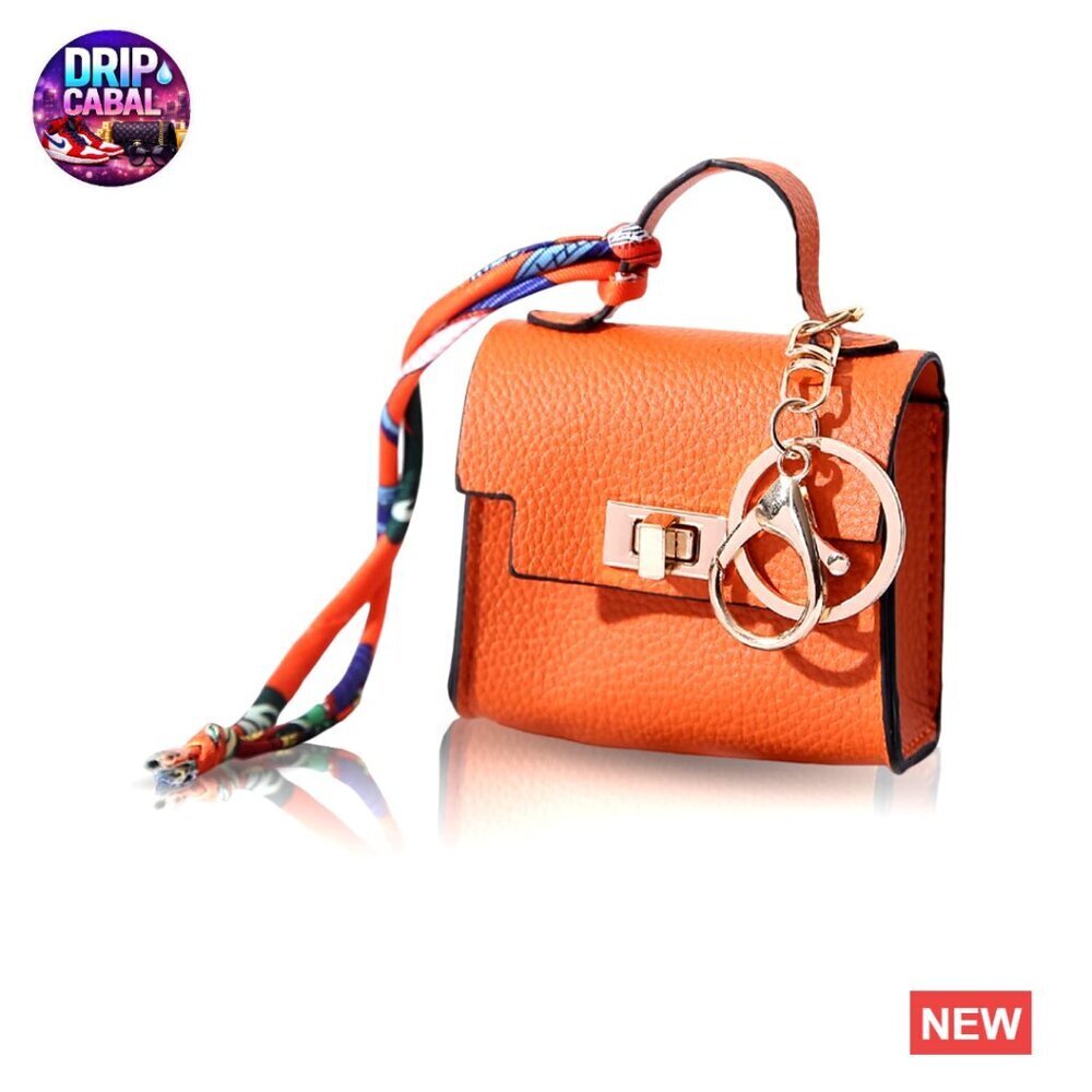 Mini Backpack Keychain Coin Purse PU Leather Twist Lock Cute Charm Accessory